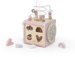 Label Label activity cube wooden toy pink bead maze