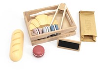 Label Label wooden bakery set baguette croissant macarons pretend play