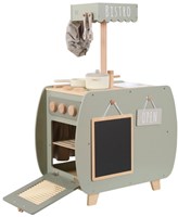 Label Label wooden play kitchen bistro olive green with accessories-2