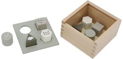 Label Label wooden shape sorter - educational sorting box olive green