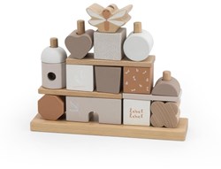 Label Label wooden stacking blocks house nougat FSC educational toy