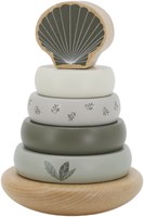 Label Label wooden stacking rings balance olive green FSC educational toy