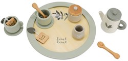 Label Label wooden tea set olive green - wooden toy tea service set