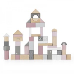Label Label wooden blocks pink - 50 pieces FSC toy