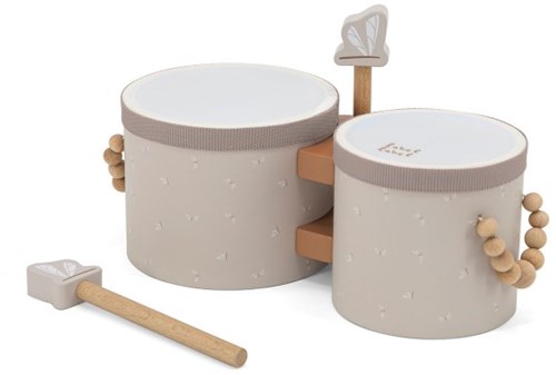 Label Label wooden bongos - musical toy - nougat - includes sticks
