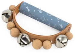 Label Label wooden rattle blue - educational baby toy with sound