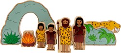 Lanka Kade prehistoric playset - wooden toy set 8 pieces