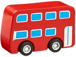 Lanka Kade wooden toy bus - mini bus red for children