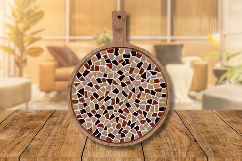 Little Creations DIY mosaic serving board round beige sand creative kit