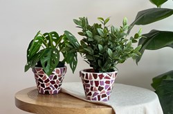 Little Creations DIY mosaic flower pots set pink - creative craft kit