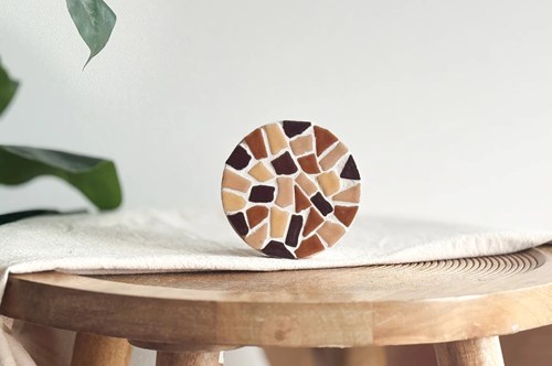 Little Creations mosaic craft set coasters DIY 4 pieces beige