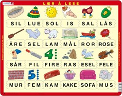 Larsen jigsaw puzzle learn to read Norwegian - educational toy 24 pieces