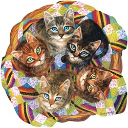 SunsOut puzzle cat basket jigsaw Linda Elliot 750 pieces cardboard