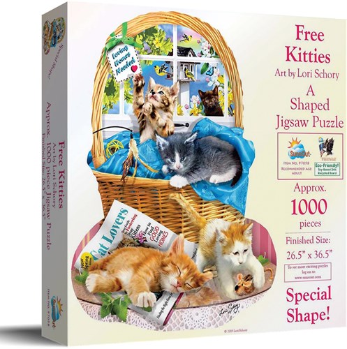 SunsOut puzzle Free Kitties - 1000 pieces - cat jigsaw puzzle-2
