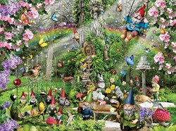 SunsOut puzzle Gnomes Playground 300 pieces fantasy animals cartoon