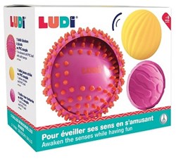 Ludi sensory balls pink set – baby toy, 3 pieces