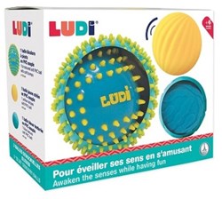 Ludi sensory balls set - motor skills toy for babies - blue and yellow