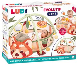 Ludi play mat red panda - play area and ball pit for babies