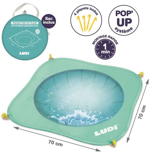 Ludi kids pool pop-up beach bath for baby outdoor fun