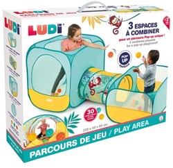 Ludi play course pop-up playset with tunnel and ball pit for children