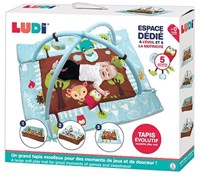 Ludi baby play mat blue owl with arches and sensory toys