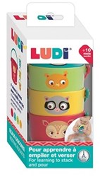 Ludi stackable bath toy buckets multicolor for babies