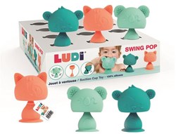 Ludi baby toy Swing Pop silicone animals suction cup multicolor