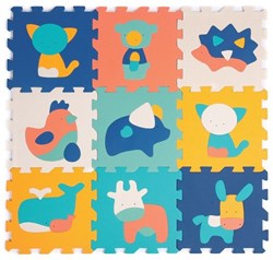 Ludi animal play mat foam tiles 90x90cm colourful and safe
