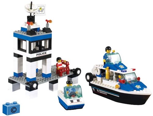 Sluban building blocks water police police boat playset toy