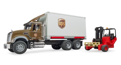 Bruder Mack Granite UPS toy truck with forklift 1:16-3