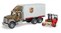 Bruder Mack Granite UPS toy truck with forklift 1:16