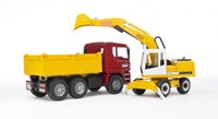 Bruder MAN construction vehicle truck with excavator toy-2