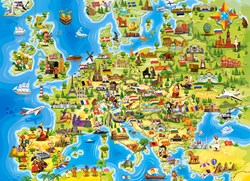 Castorland puzzle Europe map - 100 pieces educational toy