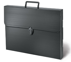 Mapac storage folder Polylite A4 black - water-repellent case with handle