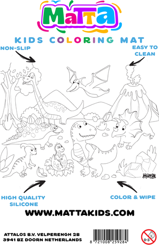 Matta coloring placemat dino forest - reusable wipeable silicone mat-2
