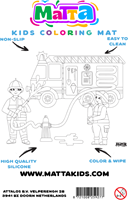 Matta fire brigade colouring placemat - Reusable wipe-clean silicone mat-2
