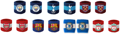 Team Merchandise Manchester City cotton wristbands blue sports fan