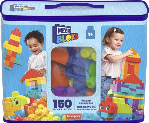 Mattel Mega Bloks building blocks - Large storage bag 150 pieces colorful toy