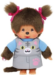Monchhichi plush girl cat dress - doll 20cm toy