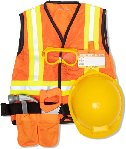 Spin Master construction worker costume set with helmet and tools for kids-2