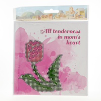 Wizardi Diamond painting greeting card Mother's Day tulip - creative kit