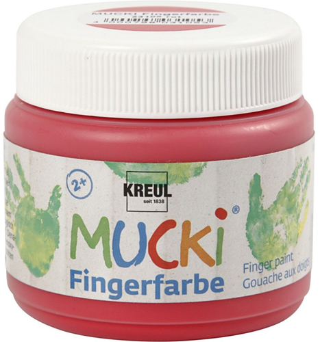 Merkloos Mucki Vingerverf Rood 150 ml