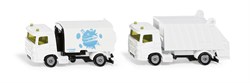 Siku toy garbage truck and sweeper set with metal and plastic
