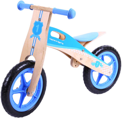 BigJigs wooden balance bike blue - kids balance bicycle