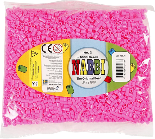 Merkloos Nabbi Strijkkralen 6000 stuks Roze