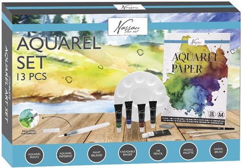 Nassau watercolour paint set - painting - 13-piece starter kit watercolour