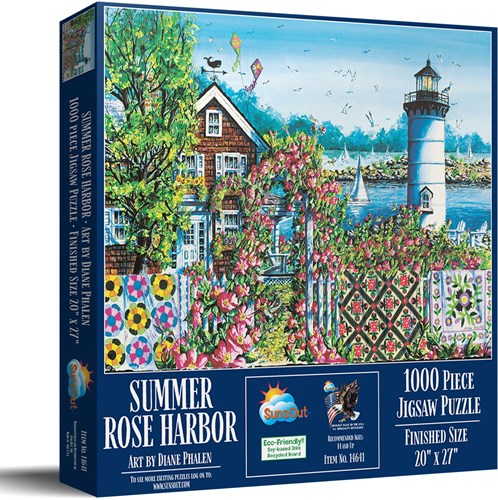SunsOut puzzle Nene Thomas summer roses harbor 1000 pieces-2