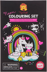 Tiger Tribe neon colouring set unicorns and friends craft box kids