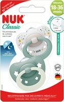 Nuk baby pacifier Classic Night&Day silicone 18-36M green set-2