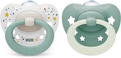 Nuk baby pacifier Classic Night&Day silicone 18-36M green set